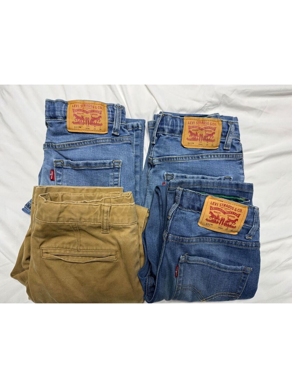 LOT OF 4 Boys Pants - Levi's 511 Jeans and Art Class Khaki Pants Size 10 Reg